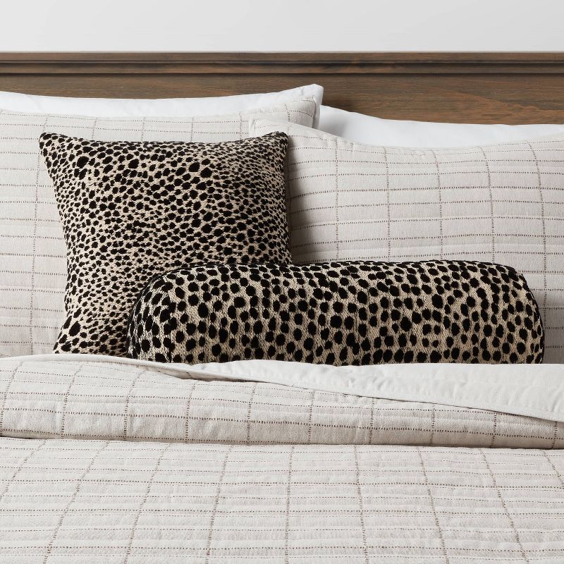Square Jacquard Leopard Decorative Throw Pillow Black/Natural - Threshold&#8482;, 3 of 6