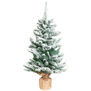 Northlight Frosted Pine Artificial Christmas Tree in Burlap Base - 3' - Unlit - 1 of 4