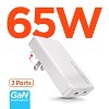 HyperGear® SpeedBoost 65-Watt Dual-USB-C® Slim GaN Laptop Charger, White - 4 of 4