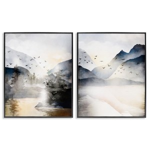 Stupell Industries Sunlit Birds Over Lake Landscape, 16" x 20" - 1 of 4