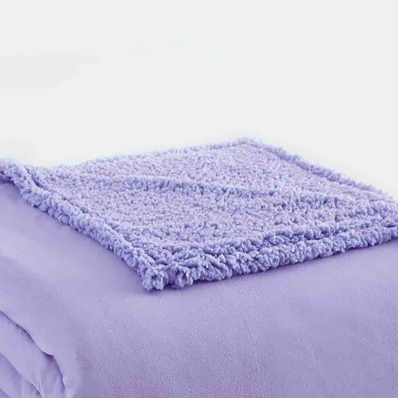 Shavel Micro Flannel High Quality Reversible Solid Patterned Luxuriously Super Soft, Comfortable & Warm High Pile Fleece Blanket, 2 of 4