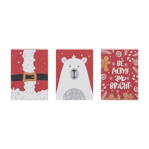 Transpac MDF Very Merry Block Decor Set of 3 Christmas Home Decorations Freestanding Wood Signs - 1 of 1