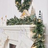 Swtroom 18ft Christmas Garland 50 LED Lights Pre-Lit Artificial Xmas Garland Snow Flocked Wall Christmas Decorations - 4 of 4