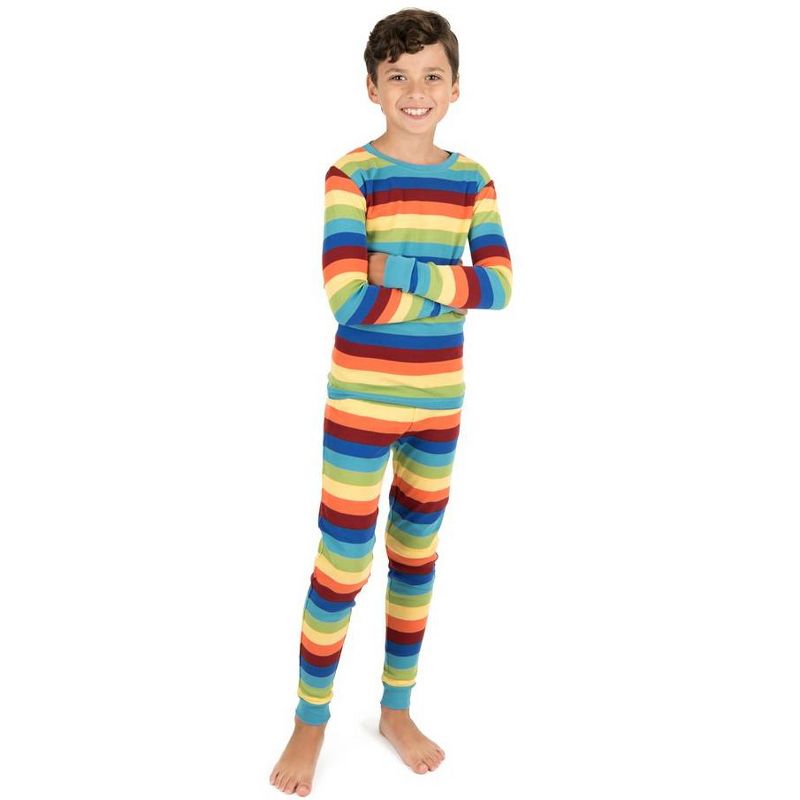 Leveret Rainbow Cotton Pajamas  , 2 of 5
