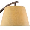 Franklin Iron Works Rustic Farmhouse Arc Floor Lamp with USB Port 60" Tall Bronze Downbridge Faux Leather Empire Shade for Living Room Reading Bedroom - 3 of 4