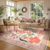 Lahome Country Floral Short Pile Velvet Rectangular Indoor Area Rug - 2 of 4
