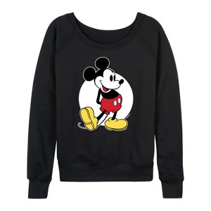 Women's - Disney - Mickey Classic Lightweight French Terry Wide Neck Long Sleeve Shirt - 1 of 4
