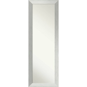 18" x 52" Non-Beveled Brushed Sterling Silver Wood on The Door Mirror - Amanti Art - 1 of 4