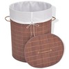 vidaXL Bamboo Laundry Bin Oval Brown - 2 of 4