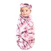 Touched by Nature Infant Girl Organic Cotton Swaddle Blanket and Headband, Cherry Blossom, 0-6 Months - 3 of 3