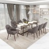 Elias Dining Chair Upholstered in Leather Velvet and Powder Coated Legs, Beige - 3 of 4