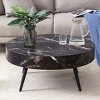 Minimalis Round Coffee Table With Metal Legs,Patterned Coffee Table,Coffee Table Unique,Coffee Table For Living Room -Maison Boucle - 2 of 4