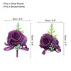 Unique Bargains Silk Wedding Artificial Rose Boutonniere and Wrist Corsage Set - 2 of 4