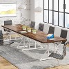 Okak Rustic Wood Large Rectangular Dining Table with X-Trestle Metal Legs,Long Modern Kitchen Dinner Table for Dining Room,Family Meals - 3 of 4