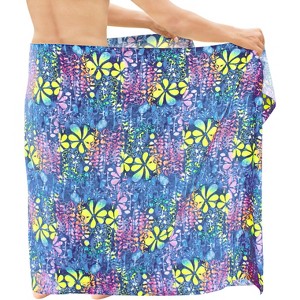LA LEELA Men's Swimwear Cover Up Swim Wrap Beachwear Sarongs Beach Lava Lava Hawaiian Pareo Summer Long Sulu For Men One Size Multicolored, Floral - 1 of 4
