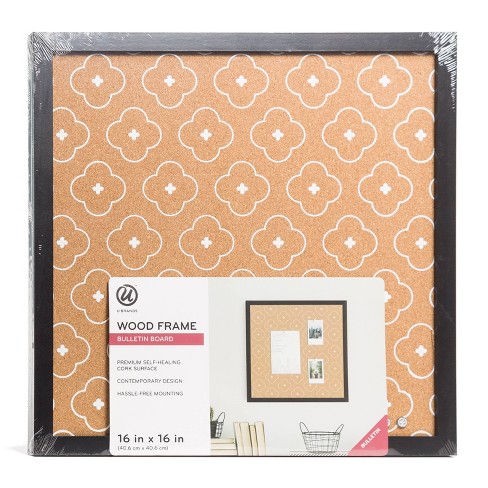 U Brands 16 Square Cork Board Abstract Terracotta Black Frame Target