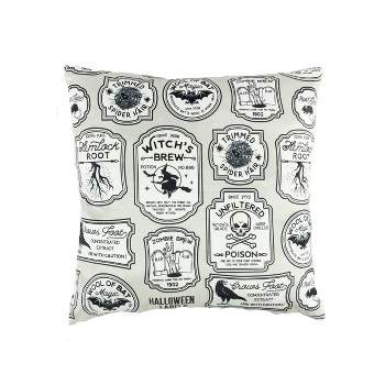 20"x20" Oversize Halloween Badge Square Throw Pillow Gray - Lush Décor