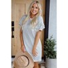 Amaryllis Women's Striped T-Shirt Dress with Ruffled Short Sleeves Crew Neckline Relaxed Fit and Side Pockets - 3 of 4