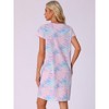 INSPIRE CHIC Women's Short Sleeve Round Neck Printed Nightgown Nightshirt - 4 of 4