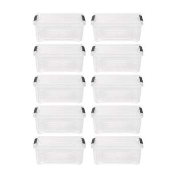 IRIS 12.95qt 10pk Stack and Pull Clear Storage Box Clear