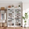 10-Tier Shoe Storage Cabinet, Tall Wooden Shoe Rack with 30 Cubbies, Freestanding Entryway Shoe Organizer for Entryway, Living Room - 3 of 4