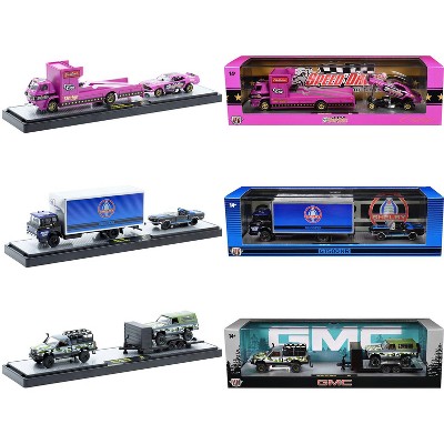 Auto Haulers Set of 3 Trucks Release 86 Limited Edition to 9600 pieces Worldwide 1/64 Diecast Model Cars by M2 Machines