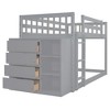 PAGED Simple Wooden Bunk Bed Loft Bed, Full over Full Bed Frame with 4 Drawers, 3 Shelves, Ladder and Guardrail for Kids, Teens - 4 of 4