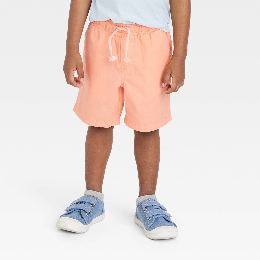 Toddler Boys' Woven Pull-On Shorts - Cat & Jack Peach Orange 18M