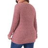 Agnes Orinda Women's Plus Size V-Neck Long Sleeve Basic Ribbed Pitted Brushed Casual Tunic Blouses - 4 of 4
