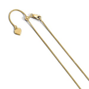 Black Bow Jewelry 1mm Yellow Gold Tone Sterling Silver Adjustable Snake Chain Necklace - 1 of 4
