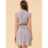 INSPIRE CHIC Women's Floral Sleeveless Half Placket Mini Belted Summer Dress - 4 of 4