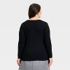 Women's Slim Fit Long Sleeve Embellished Ribbed Top - A New Day™ - 2 of 4
