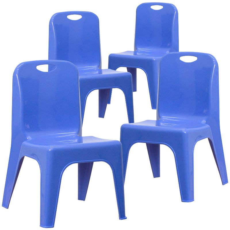 Flash Furniture 4 Pack Plastic Stackable School Chair with Carrying Handle and 11'' Seat Height, 1 of 11