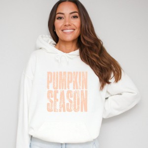 Pumpkin Season Stacked Distressed - Women's Graphic Hoodie - 1 of 3