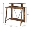 CAVINAS Modern Writing Desk with Bookshelves and Metal V-Back,15mm Thick Work Surface for Home Office and Study - 3 of 4