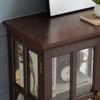 Display Cabinet With Glass Doors Lighted Accent Corner Curio Cabinet With Adjustable Shelves Glass Display Case With LED Light Strip,  Brown - 4 of 4