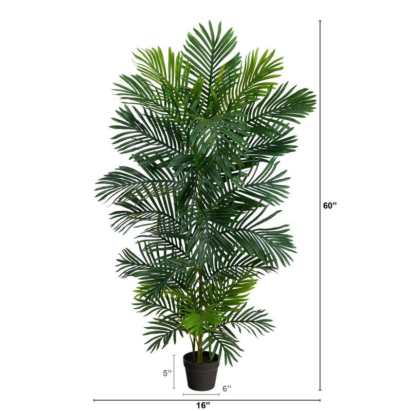 Nearly Natural 5-ft Areca Artificial Palm Tree UV Resistant (Indoor/Outdoor), 2 of 5