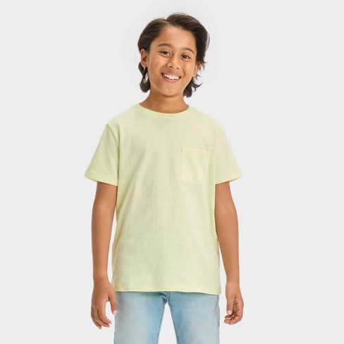 Boys' Short Sleeve Heathered T-shirt - Cat & Jack™ Light Yellow Xxl : Target