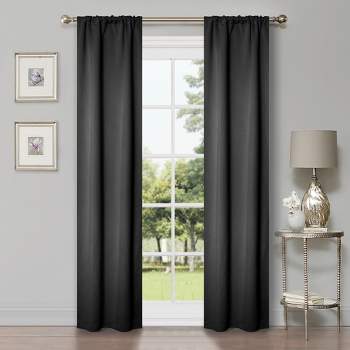 Classic Modern Solid Room Darkening Semi-Blackout Curtains, Set of 2 by Blue Nile Mills