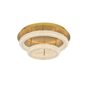 Elegant Lighting Bowen 2 - Light Flush Mount in  Satin Gold - 1 of 1
