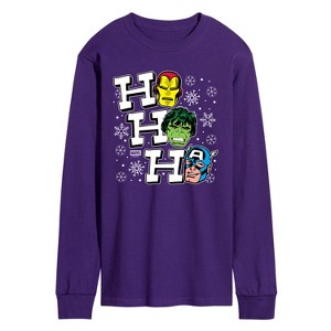 Men's - Marvel - Ho Ho Ho Avengers Long Sleeve Graphic T-Shirt - 1 of 2