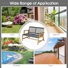 Tangkula 2-Person Outdoor Acacia Wood Bench Patio Loveseat Rope Bench Grey - 2 of 4