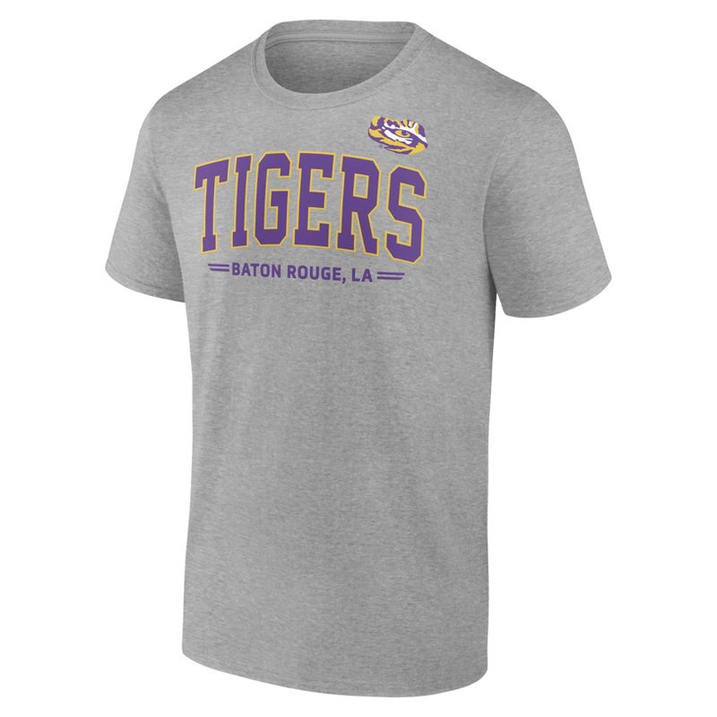 NCAA LSU Tigers Men&#39;s Gray Bi-Blend T-Shirt, 2 of 4