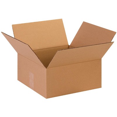 The Packaging Wholesalers Flat Corrugated Boxes 13" x 13" x 6" Kraft 25/Bundle BS131306