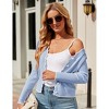 Clearlove Women's Cropped V Neck Button Front Cardigan Lightweight Knit Sweater Casual Cover Up - 3 of 4