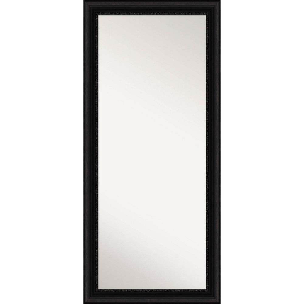 Photos - Wall Mirror 30" x 66" Non-Beveled Parlor Black Full Length Floor Leaner Mirror - Amant