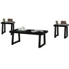 Kings Brand Furniture Charlie 3-Piece Occasional Table Set – Modern Black Coffee Table & Two End Tables with Sleek Minimalist Design - 2 of 3