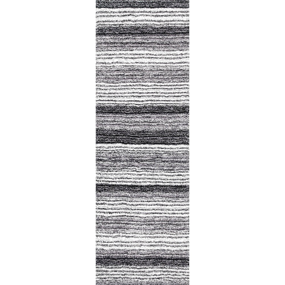 Photos - Area Rug 2'6"x6' Drey Ombre Shag Runner Rug Gray - nuLOOM