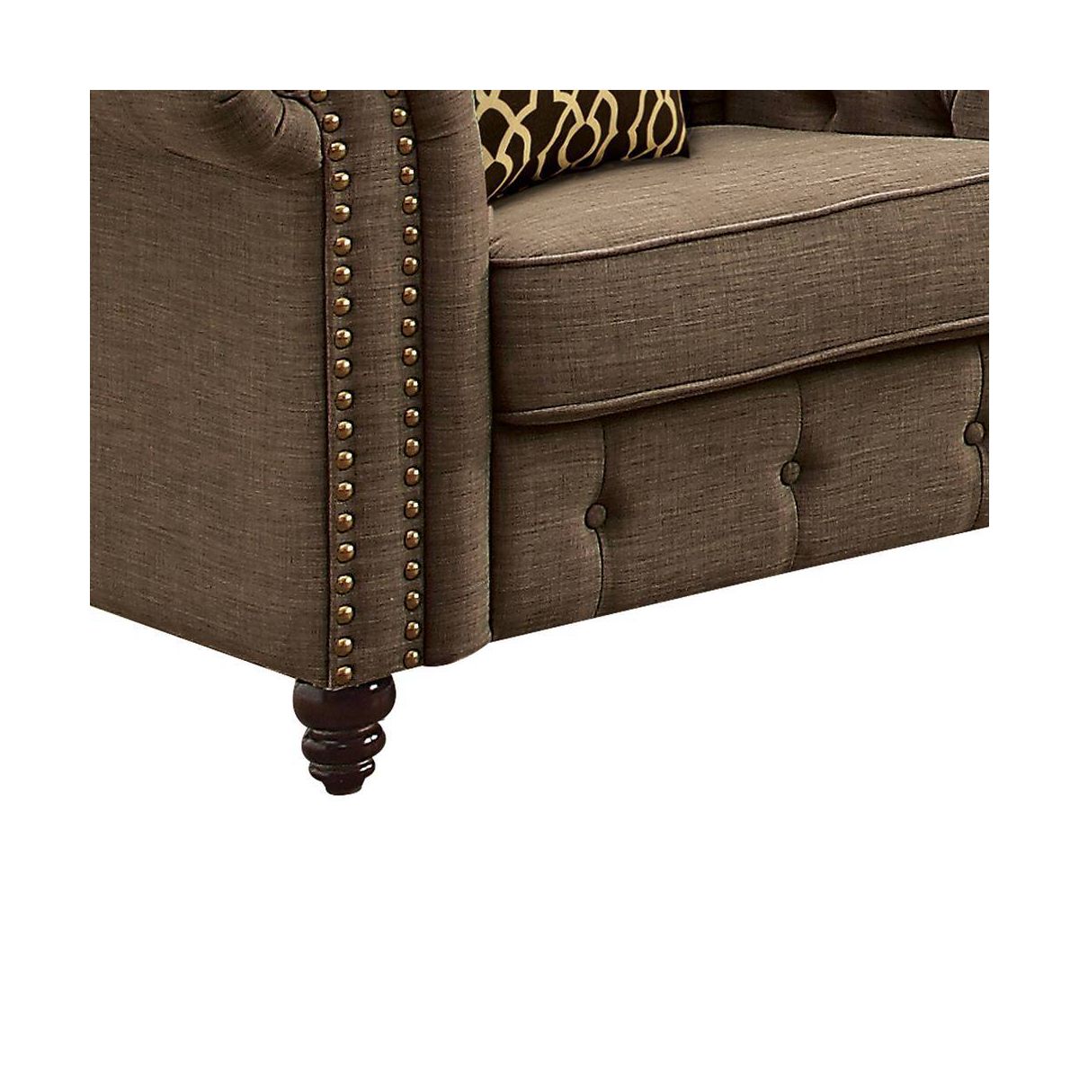Acme Furniture Aurelia Accent Chair Brown Linen - thumbnail 5