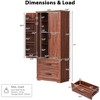 71"H Farmhouse Kitchen Pantry Cabinet Cupboard with 2 Drawers, 8 Door Shelves & 3 Adjustable Shelves for Kitchen/Dining Room, Brown/White - ModernLuxe - 4 of 4